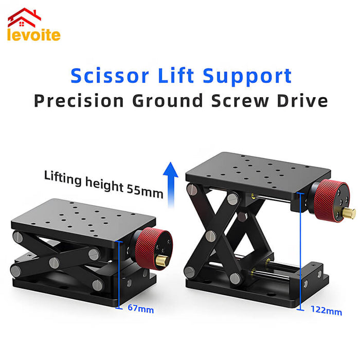 Levoite Z-Axis Manual Lift Platform Laboratory Lift Optical Sliding Lift Displacement Platform Table Linear Stage Lab Jack Elevator Laboratory Support Jack Platform Lab Lift Stand Table Table Scissor Stand Platform