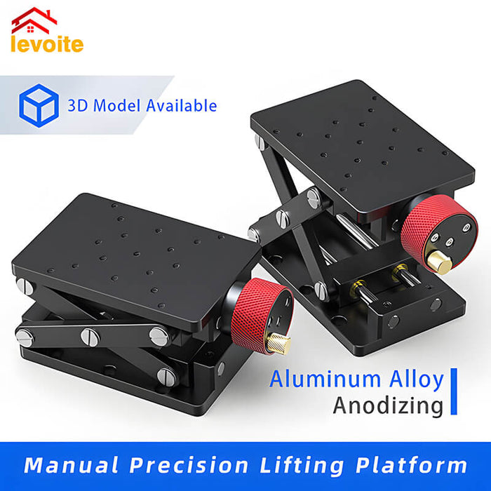 Levoite Z-Axis Manual Lift Platform Laboratory Lift Optical Sliding Lift Displacement Platform Table Linear Stage Lab Jack Elevator Laboratory Support Jack Platform Lab Lift Stand Table Table Scissor Stand Platform