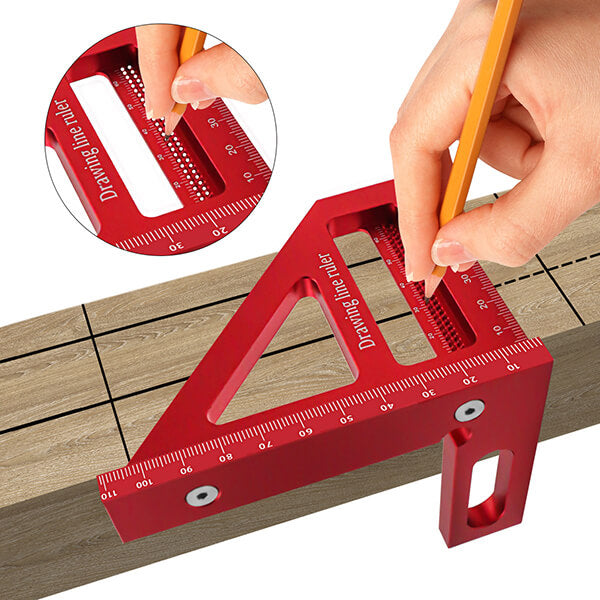 Levoite 45/90 Degree Woodworking Square Protractor Miter Triangle Ruler Layout Measuring Tool