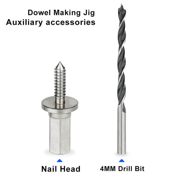 KETIPED Adjustable Drill Milling Dowel Round Rod Auxiliary Tool with Carbide Blade, Electric Drill Milling Cylindrical Woodworking Tool Dowel Maker