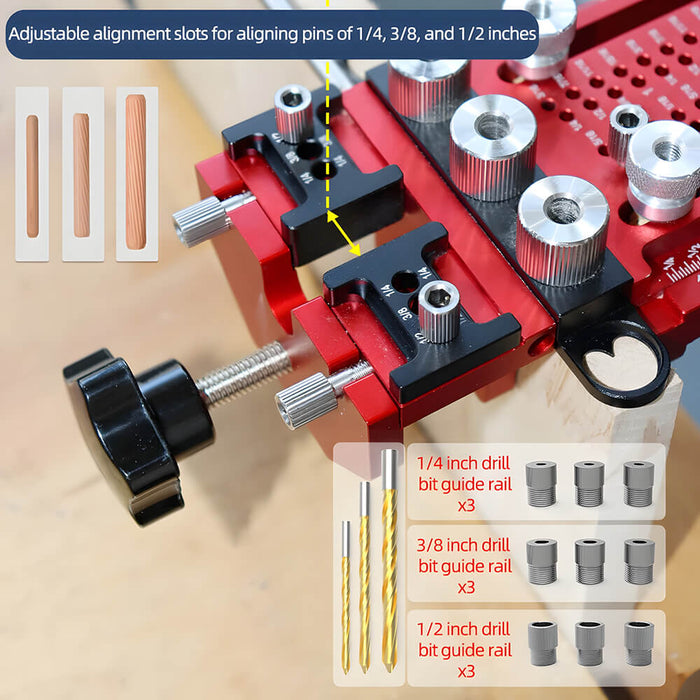 Levoite Doweling Jig Kit 1/4", 3/8", and 1/2