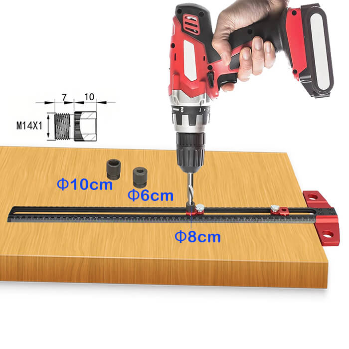Levoite™ Drilling Positioning Ruler Drill Guide Locator Marking T-Squa ...