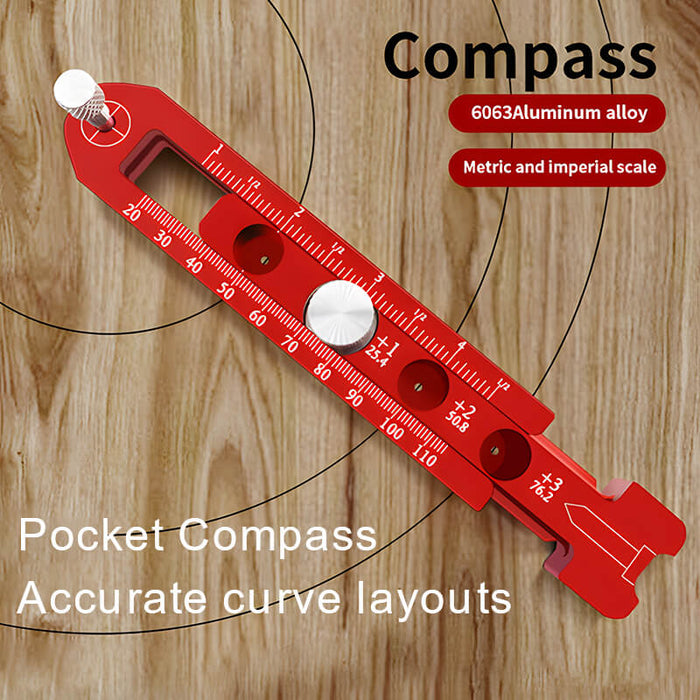 Levoite™ Woodworking Pocket Compass Scriber Circular Drawing Layout Tool 
