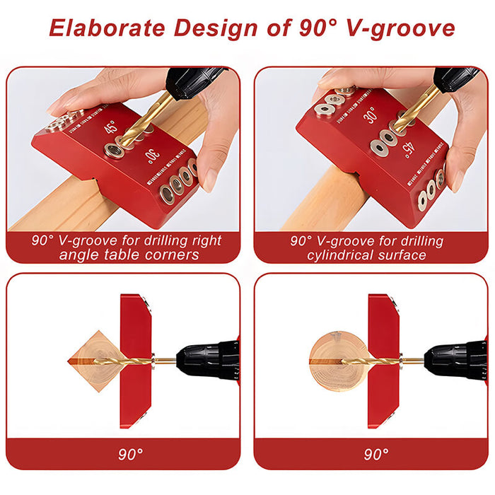 Levoite 30 45 90 Angle Drill Guide Jig Portable Drill Guide for Angled Holes and Straight Hole