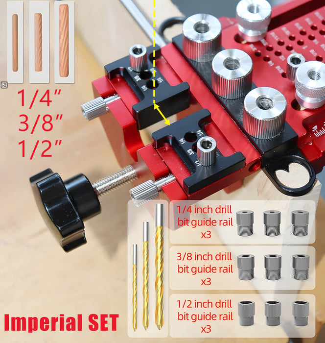 Levoite Doweling Jig Kit 1/4", 3/8", and 1/2