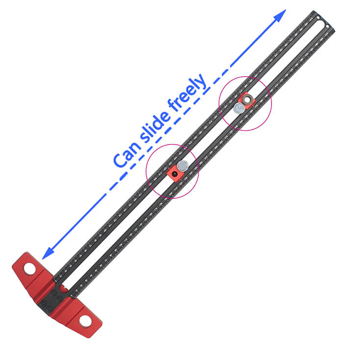 thumbnail image 2 of 26 Inch Aluminum T-Square Ruler - Drilling Positioning Jig For Woodworking & Cabinetry 2 of 13
