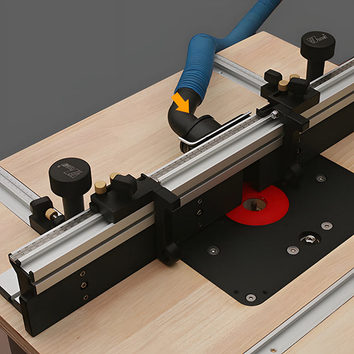 Woodworking Router Table Fence System with Sliding Brackets Bit Guard