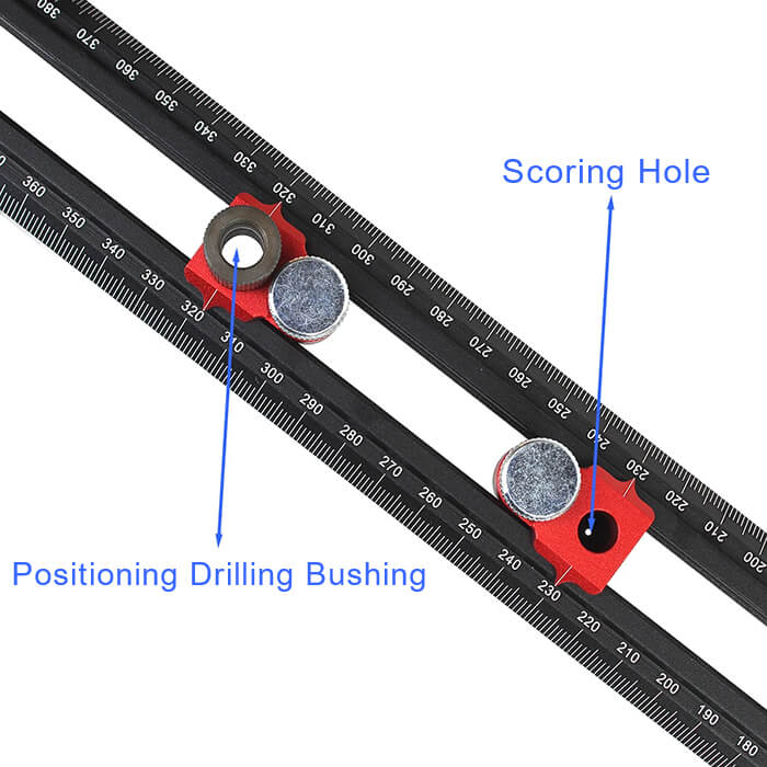 Levoite™ Drilling Positioning Ruler Drill Guide Locator Marking T-Squa ...
