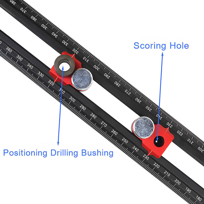 Levoite™ Woodworking Drilling Positioning Ruler Drill Guide Locator Dowelling Jig 6/8/10mm Drill Locator