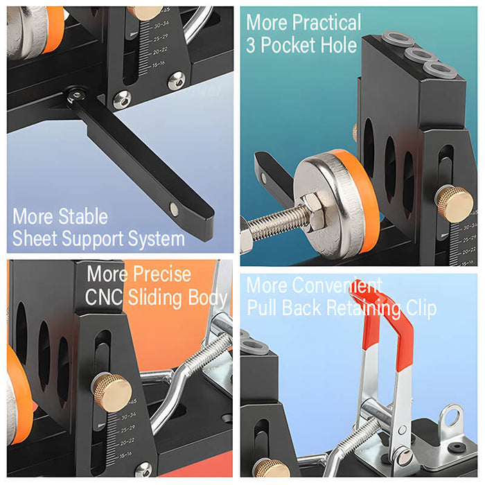 Levoite™ Pocket Hole Jig Kit System with Drill Bit and Accessories