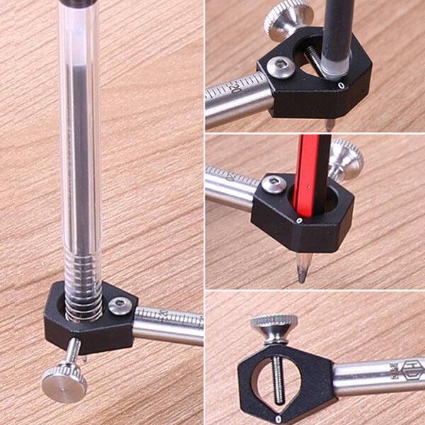 Levoite Woodworking Linear Arc Scriber Draw Circle Scriber Tool Parallel Line Drawing Scriber
