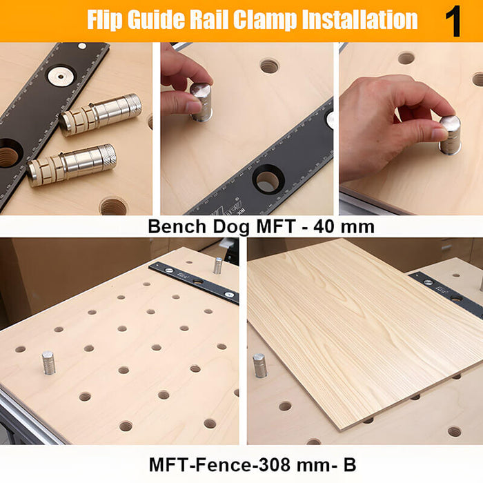 Track Saw Flip Guide Rail Hinge Clamp 