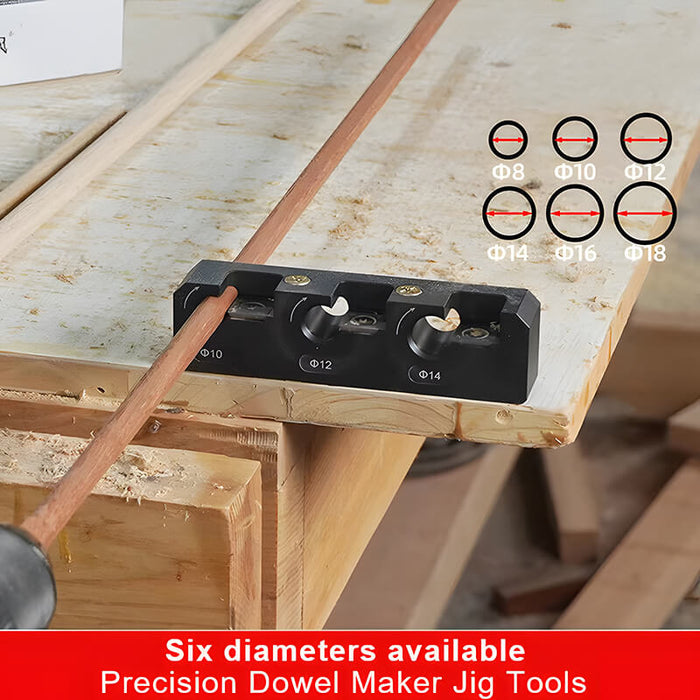 Levoite™ Dowel Maker Jig for Making Multi Size Wood Dowels