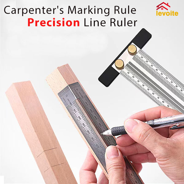 Precision Mark T-Rule Scale Ruler Stainless Scribe Mark Carpenter Measure  Tool