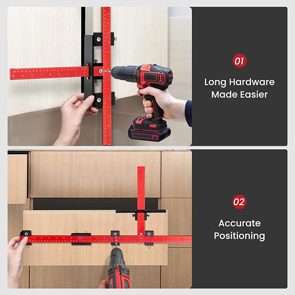 Levoite™ Cabinet Hardware Jig/Template for Long Handles and Pulls Installation