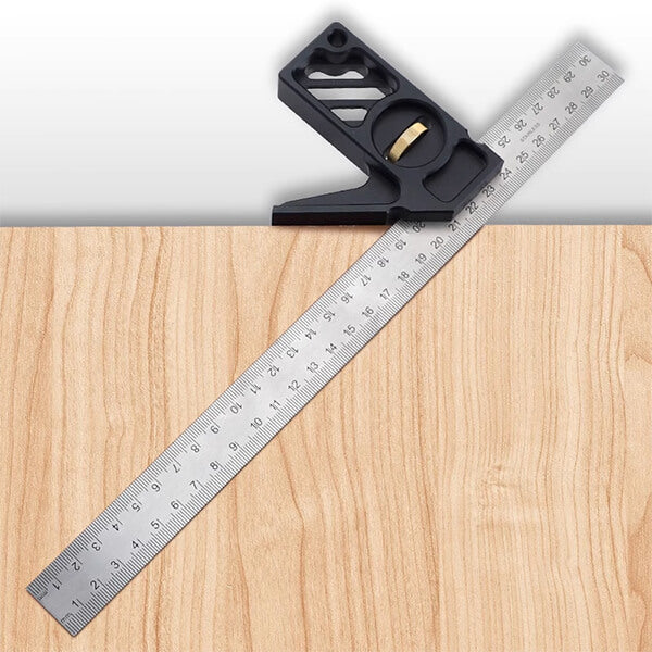 90 Degree Right Angle Finder Ruler Stainless Steel Easy to Read Measurement  Square Layout Template Tool(300mm*150mm)