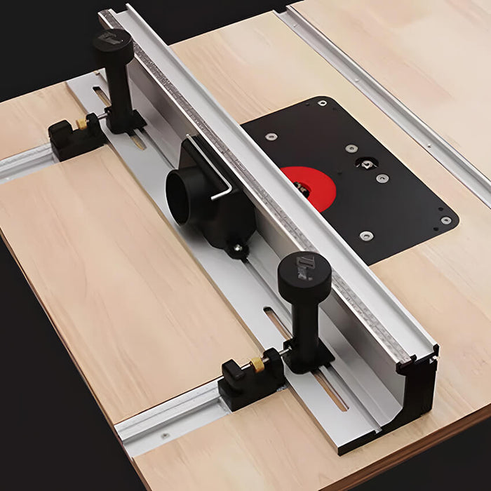 Woodworking Router Table Fence System with Sliding Brackets Bit Guard