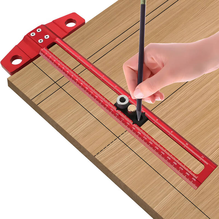 Levoite™ Woodworking Drilling Positioning Ruler Drill Guide Locator Dowelling Jig 6/8/10mm Drill Locator