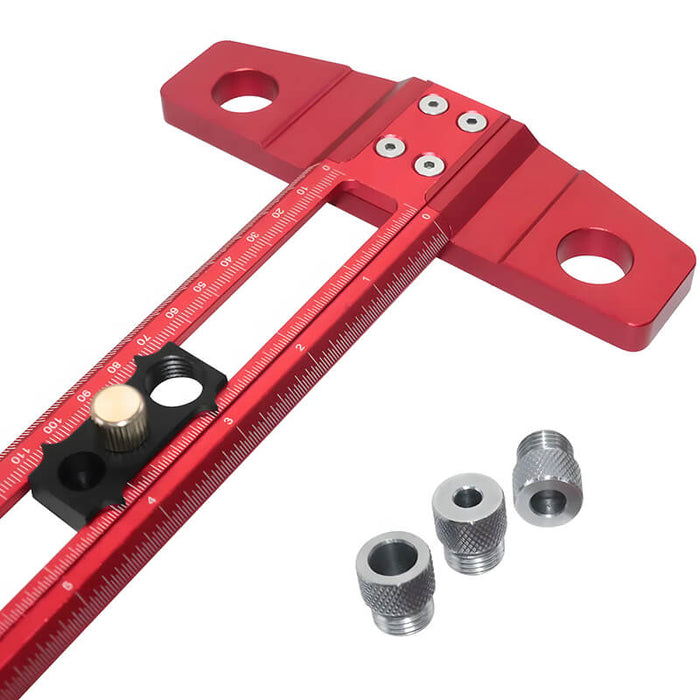 Levoite™ Drilling Positioning Ruler Drill Guide Locator Dowelling Jig 6/8/10mm Drill Locator