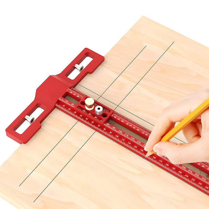 Levoite™ Multi-Functional Woodworking T-Square Drilling Positioning Ruler