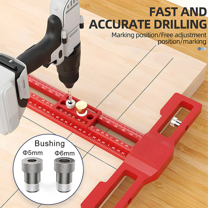 Levoite™ Multi-Functional Woodworking T-Square Drilling Positioning Ruler