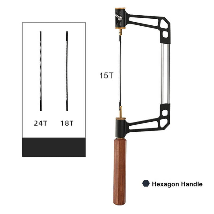 Levoite™ Coping Saw with Wood Handle and High Speed ​​Steel Saw Blades