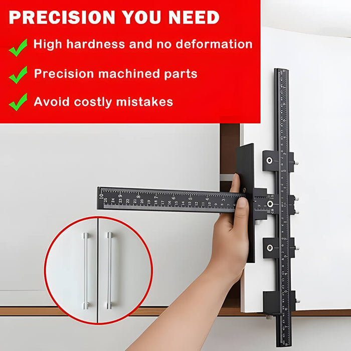 Aluminium Kabinet Hardware Jig, Punch Locator met RVS Boor Aluminium Kabinet Hardware Jig, Punch Locator met RVS Boor