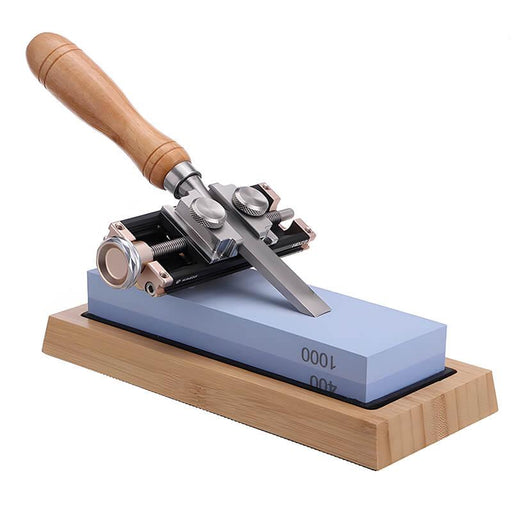 Chisel Sharpening Kit With Diamond Sharpening Stone 400# 1000# Grit, Chisel Sharpener, Honing Guide For Chisels And Planes Width 0.1" To 2.8" With Angle Fixture, Angle Gauge From 10° To 45