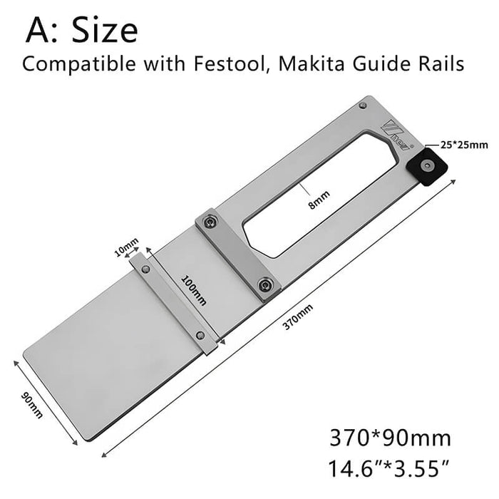 Track Saw Square 90 Degree Guide Rail Square for Makita and Festool Rails - Dead-Accurate