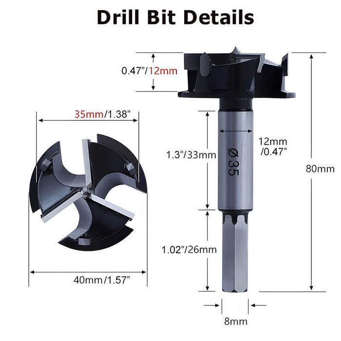 Levoite™ Concealed Hinge Template Jig Cabinet Hinge Drilling Template