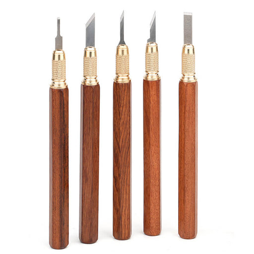 Model Carving Knife High Carbon Steel Blades Brass Beech Wood Handle Precision Craftsmanship Art Carving Knife Tool