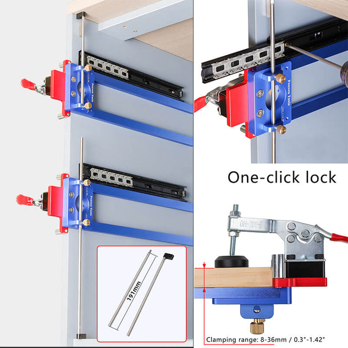 Levoite™ Drawer Slide Jig with Adjustable Clamp for Cabinet Drawer Slide Install