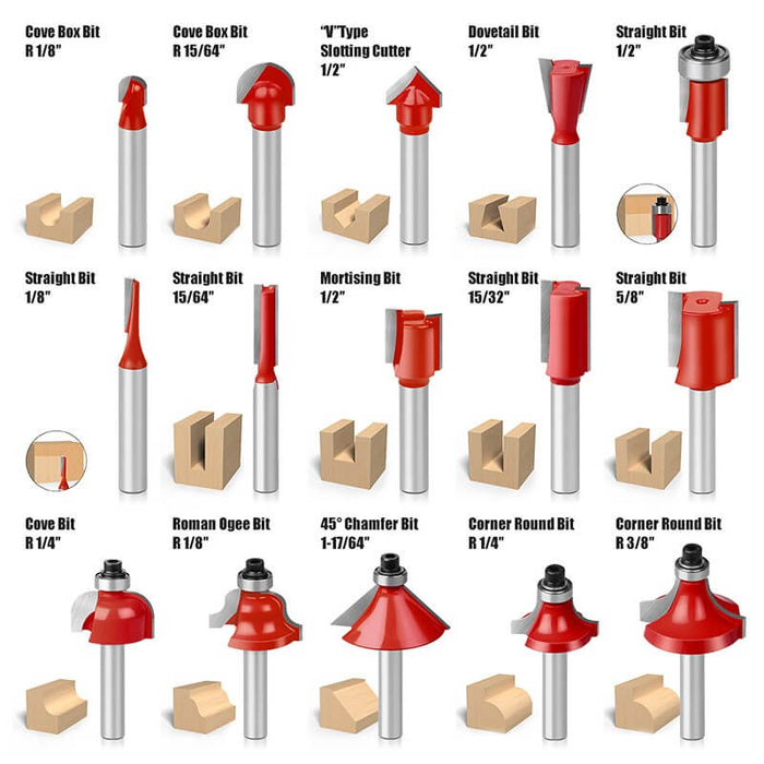 Levoite Router Bit Sets 1/2 Shank and 1/4 Shank