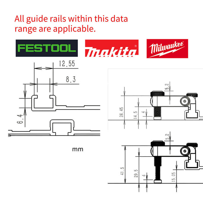 Folding Guide Rail Clamp HONGDUI HD30-GD7N