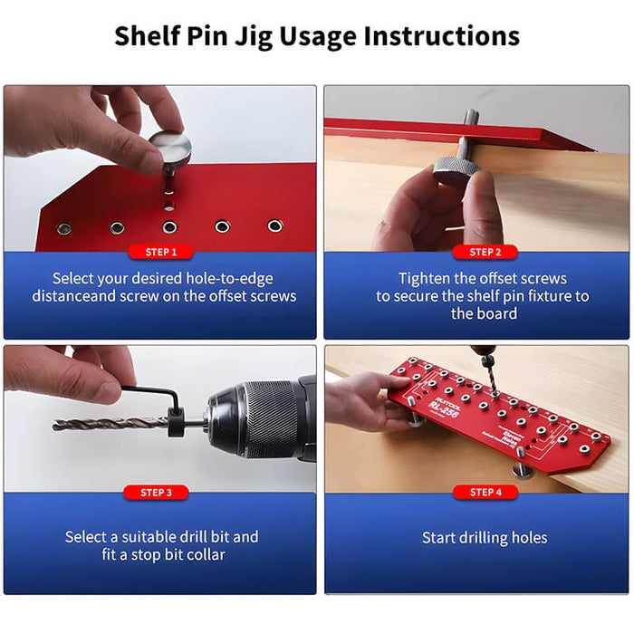 Levoite & Ruitool | Shelf Pin Jig 1/4" and 5mm Drilling Jig