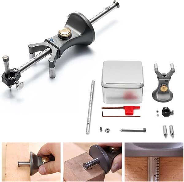 Levoite Woodworking Linear Arc Scriber Draw Circle Scriber Tool Parallel Line Drawing Scriber