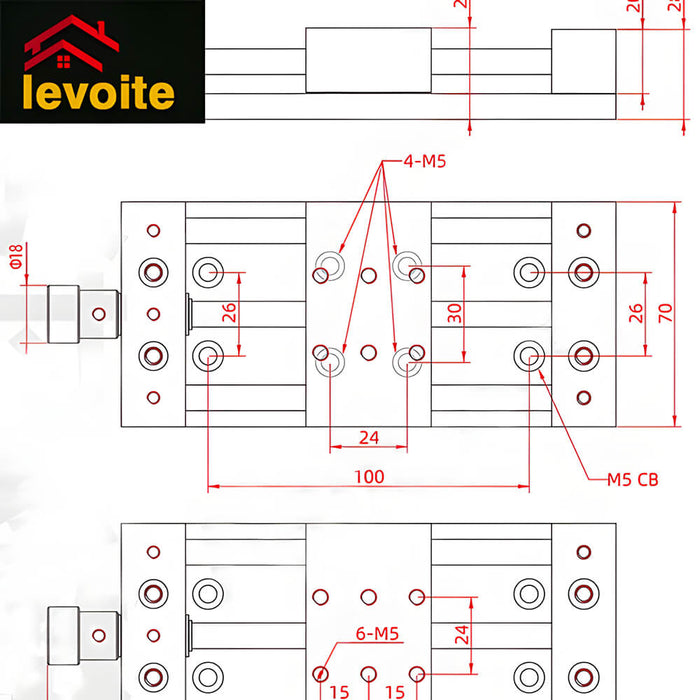 Levoite X-Axis Platform Sliding Table Fine‑Tuning Linear Stage Precision Sliding Table Manual Translation Displacement Station
