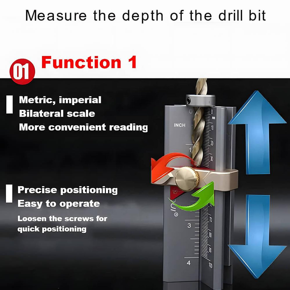 Precision Multi-Depth Measuring Gauge Drill Bit Angle Gauge Router ...