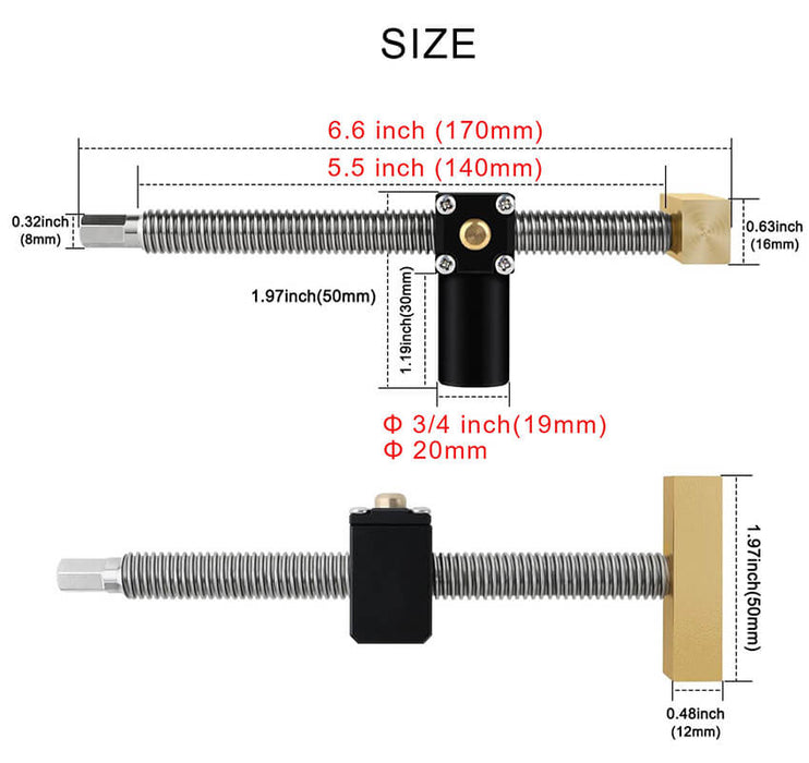 Levoite Woodworking Bench Dog Clamp, Fits 3/4“ Dog Holes and 20mm Dog Holes.