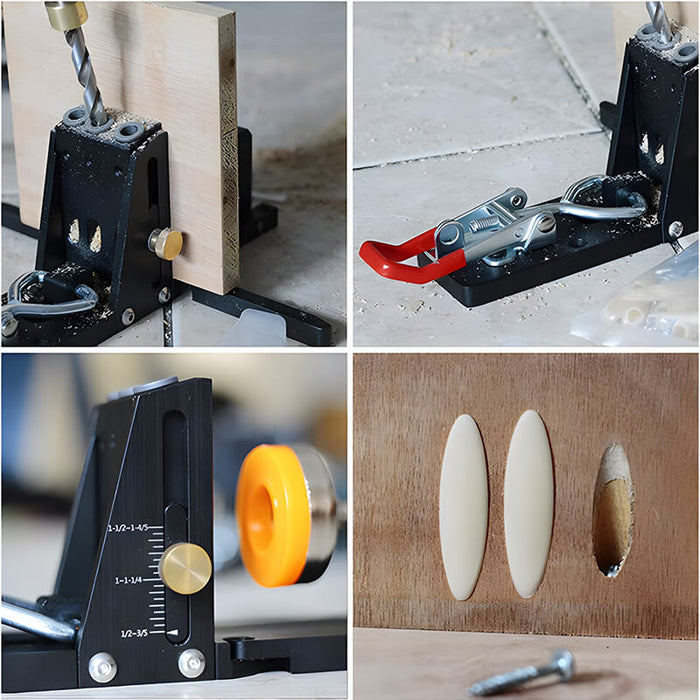 Levoite™ Pocket Hole Jig Kit System with Drill Bit and Accessories