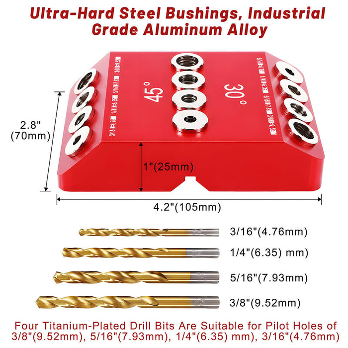 Levoite 30 45 90 Angle Drill Guide Jig Portable Drill Guide for Angled Holes and Straight Hole