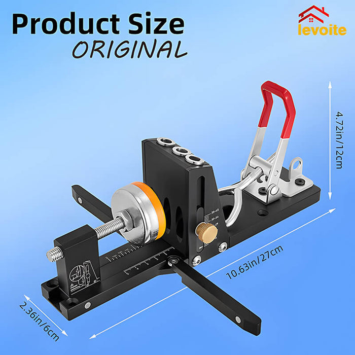 Levoite™ Pocket Hole Jig Kit System with Drill Bit and Accessories