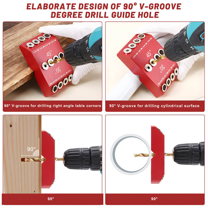 Levoite 30 45 90 Angle Drill Guide Jig Portable Drill Guide for Angled Holes and Straight Hole