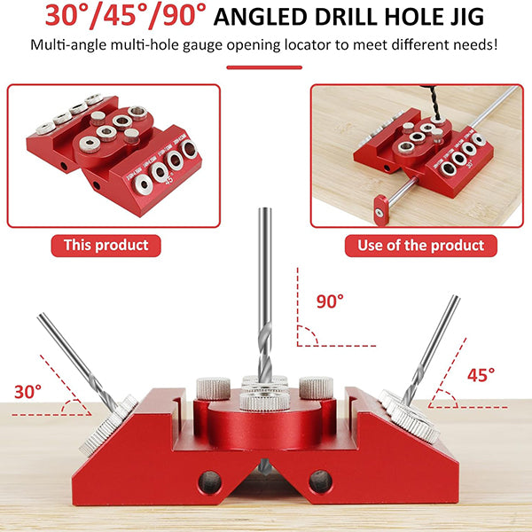 Levoite™ 30 45 90 Degree Angled Drill Guide Jig - 4 Size Hole levoite