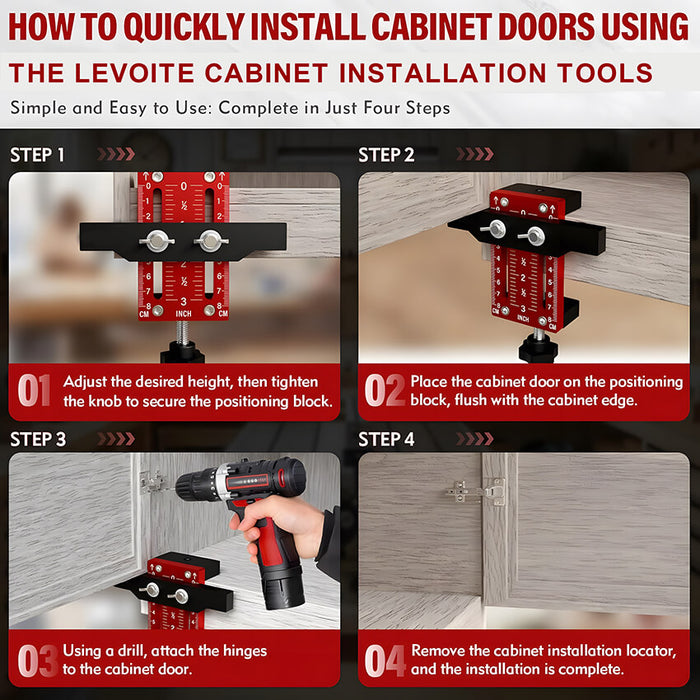 Levoite™ Cabinet Door Mounting Jig Installation Tool