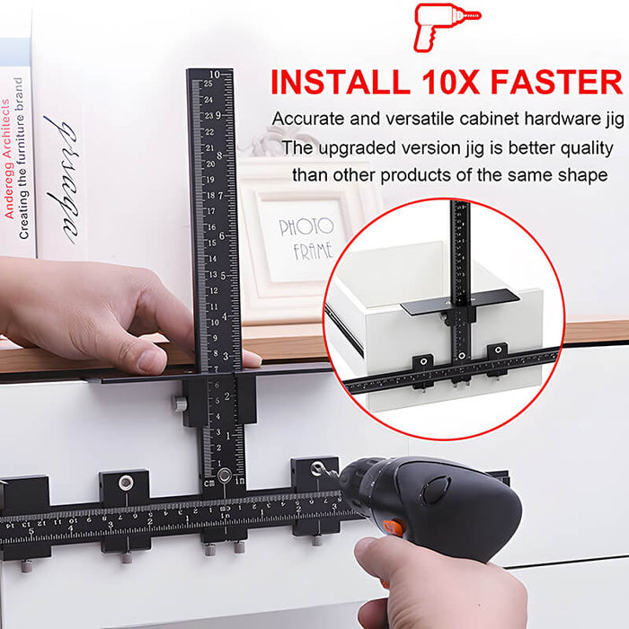 Levoite™ Pro Cabinet Hardware Jig Template Adjustable Drill Guide