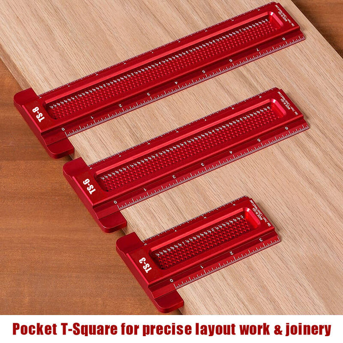 Levoite™ Pocket T-Square for Precise Layout Work & Joinery