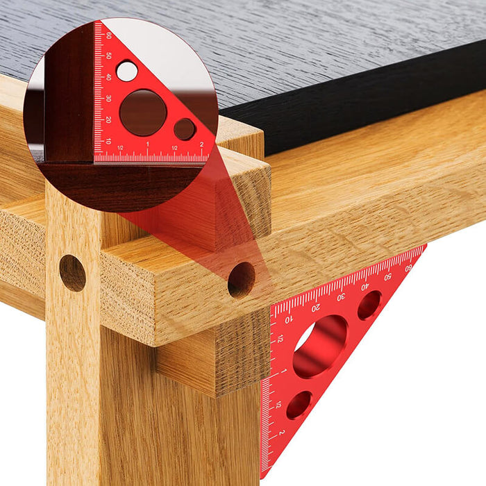 Levoite Carpenter's Square Right Angle Ruler 45 and 90 Degree Aluminum Alloy Triangle Ruler for Woodworking