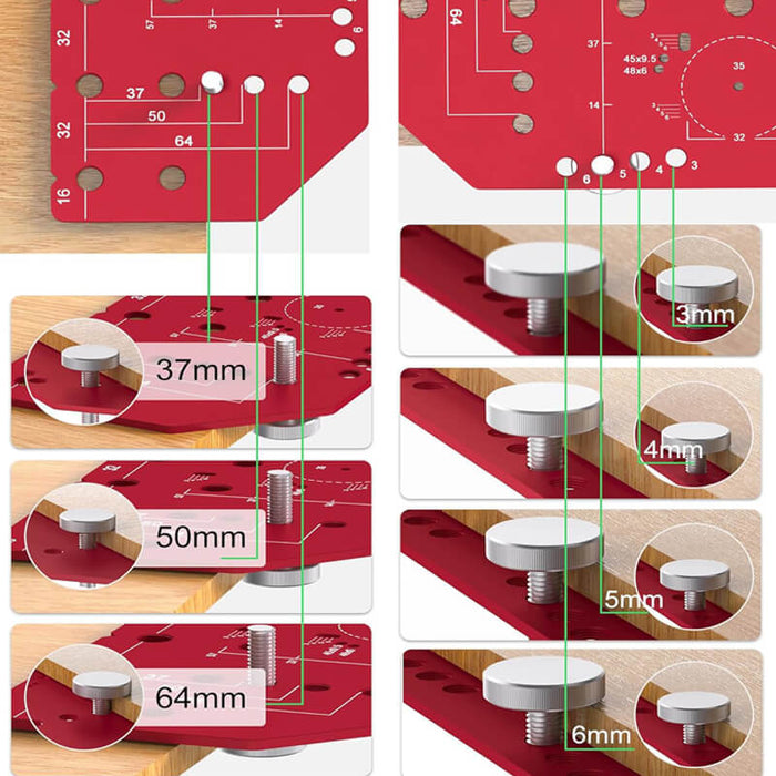 Levoite Shelf Pin Drilling Jig 1/4" & 5mm and Concealed Hinge Jig (Two-in-One)