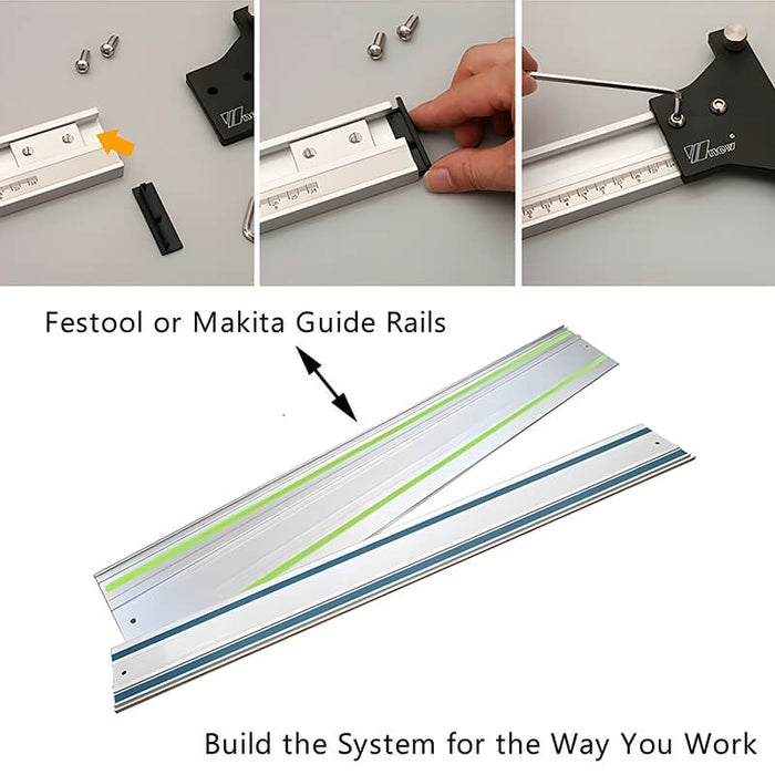 Wnew Best Track Saw Parallel Rail Guide System for Makita and Festool Guide Rails levoite